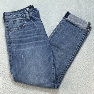 Kut From The Kloth Jeans Size 4 Blue Catherine Boyfriend High Rise Cuffed 29x25